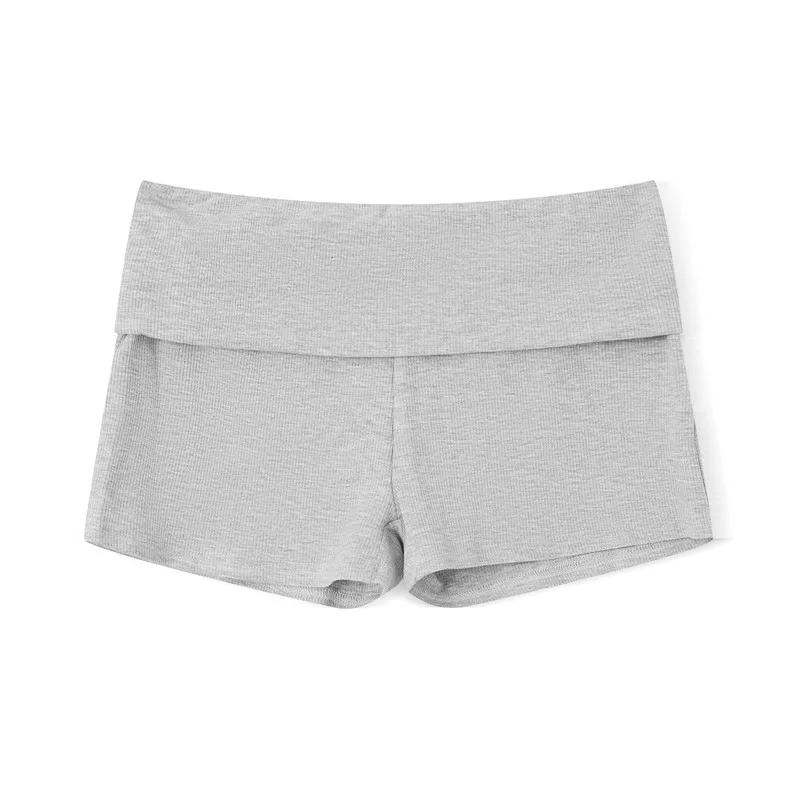 Gaono Kawaii Striped Print Shorts Casual Elastic Low Waist Boyshort Underwear Fairycore Cottage Y2K Retro Comfy Lounge Bottom