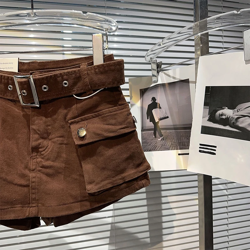 Women's Black Denim Cargo Shorts Fashion High Waist Ladies Streetwear Baggy Cowboy Shorts Jeans 2000s Y2k Harajuku 2000s Clothes