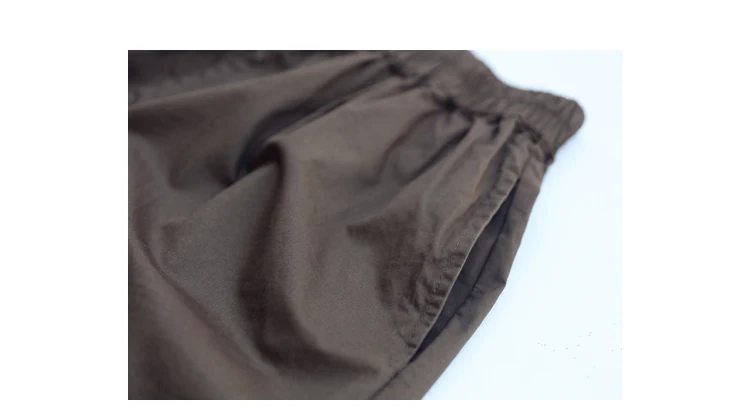 MICOCO K8198C Leisure and comfortable washed cotton tensioned waist five thin wide leg shorts for women