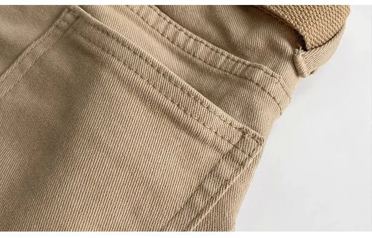 JOEVILU Women Military Green Denim Cargo Shorts Summer High Waisted Loose Wide Leg Y2K Hot Girl Casual Short Pants with Pockets