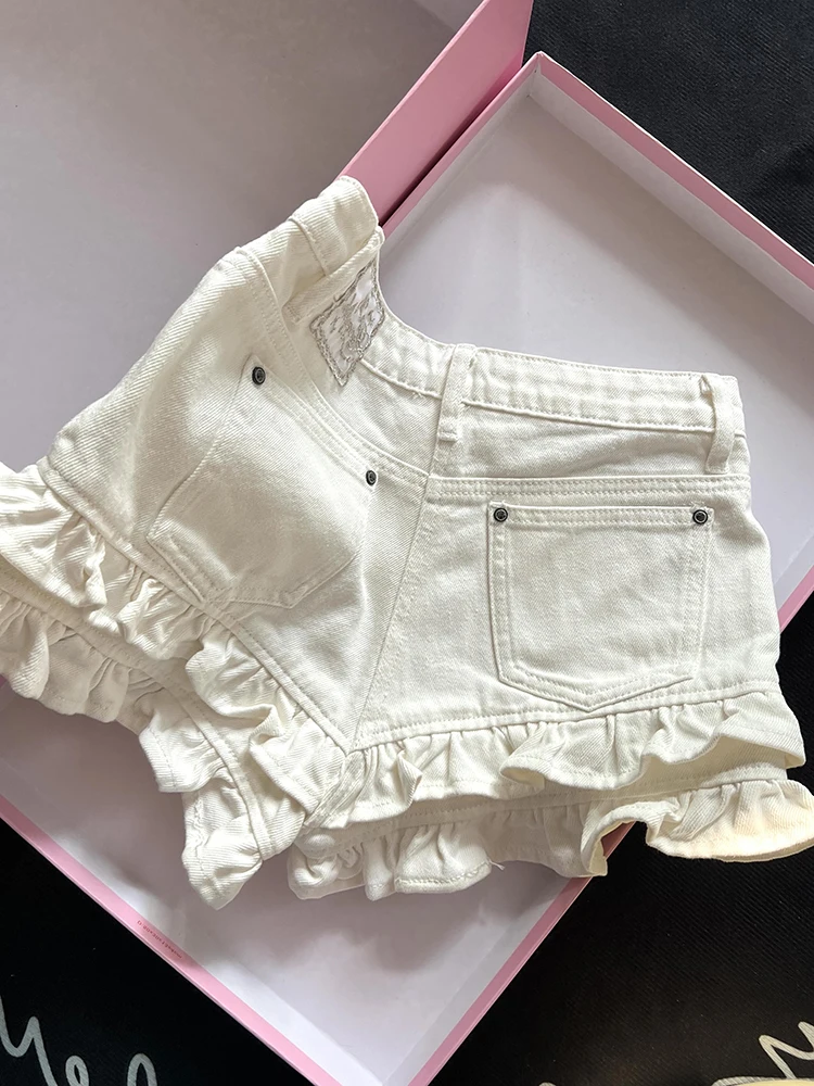 Women White Hot Denim Shorts Low Waist Mini Cowboy Shorts 2000s Harajuku Vintage Y2k Micro Jean Short Pants Clothes Summer 2026