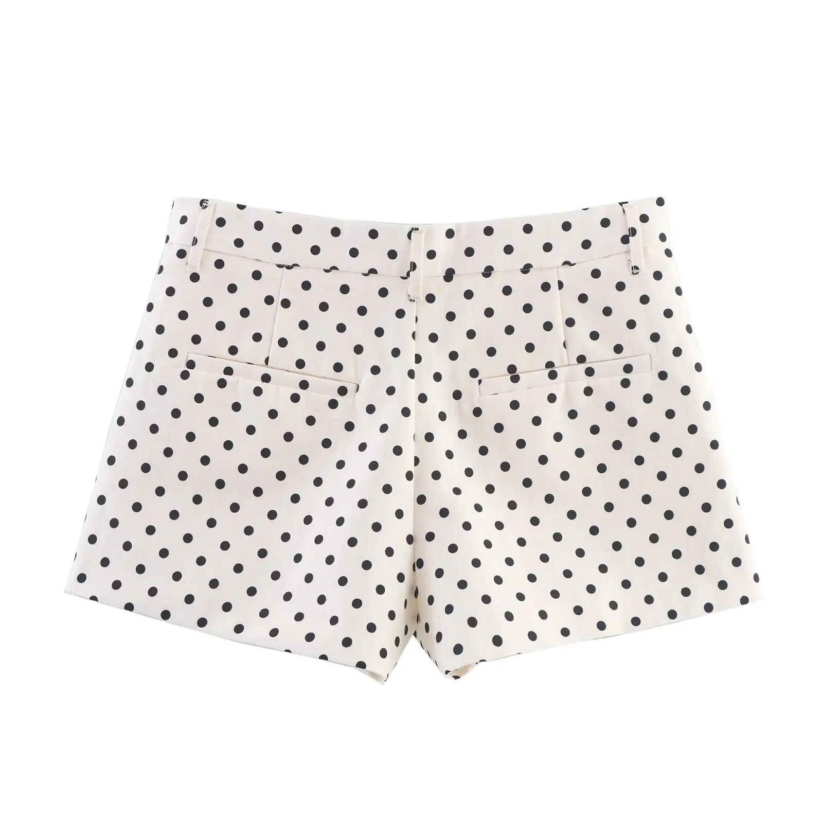YENKYE 2025 Vintage Polka Dot Shorts Women Mid-rise Casual Summer Short Pants Pantalones Cortos