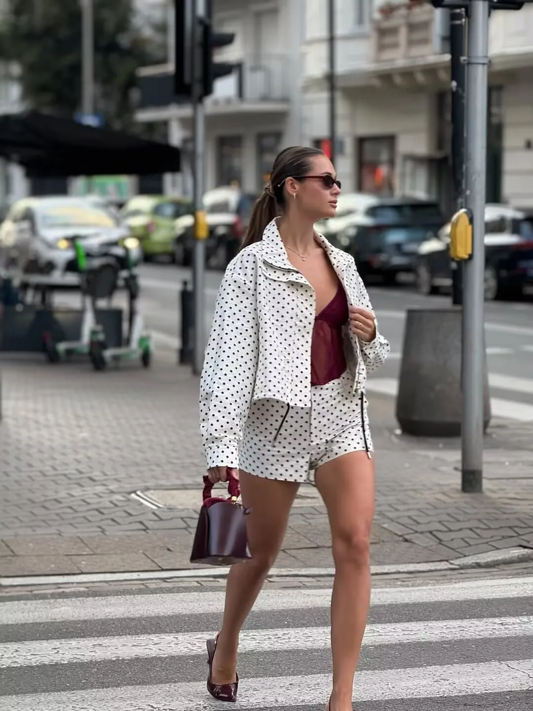 YENKYE 2025 Vintage Polka Dot Shorts Women Mid-rise Casual Summer Short Pants Pantalones Cortos