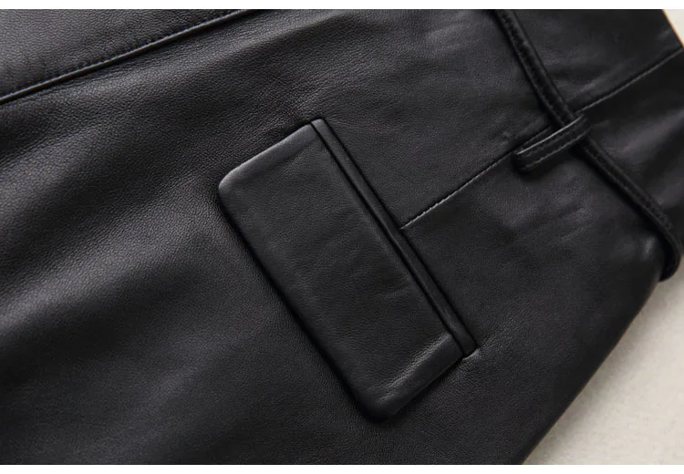 2025 Spring Ladies New Europe/America High Waist Genuine Leather Shorts Women Tether Belt Loose Wide Short Pants Street Scanties