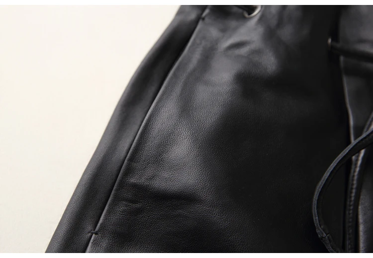 2025 Spring Ladies New Europe/America High Waist Genuine Leather Shorts Women Tether Belt Loose Wide Short Pants Street Scanties
