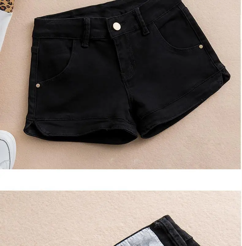 White Denim Shorts Women Low waisted 2026 New Korean version Slim Elastic Skinny Buttocks Wrapped Sexy Short Hot pants Female