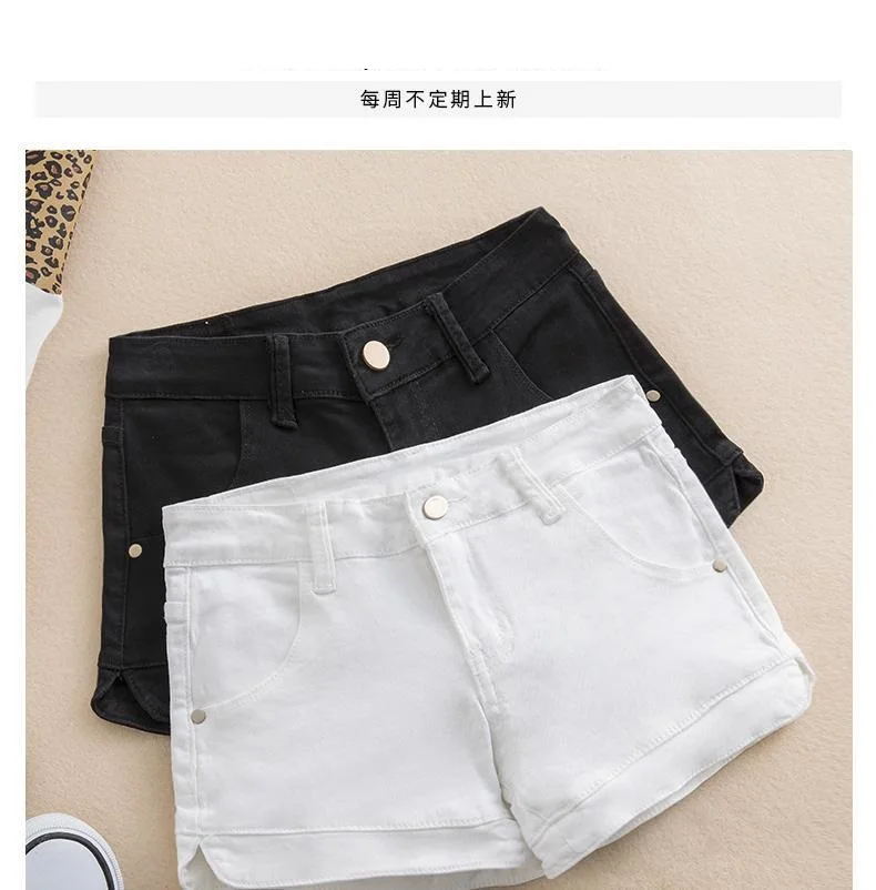 White Denim Shorts Women Low waisted 2026 New Korean version Slim Elastic Skinny Buttocks Wrapped Sexy Short Hot pants Female