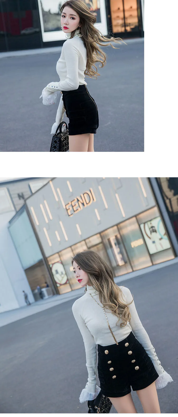Autumn Winter High Waist Velvet Wide Leg Shorts Women Chic Double Breasted Short Pants Fashion Sexy Bottoms Casual Ropa Mujer