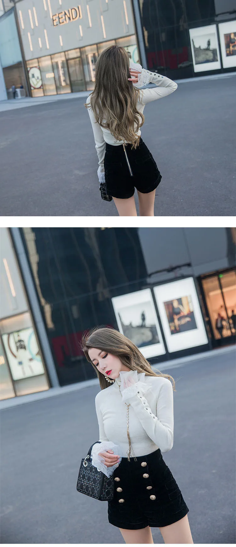 Autumn Winter High Waist Velvet Wide Leg Shorts Women Chic Double Breasted Short Pants Fashion Sexy Bottoms Casual Ropa Mujer