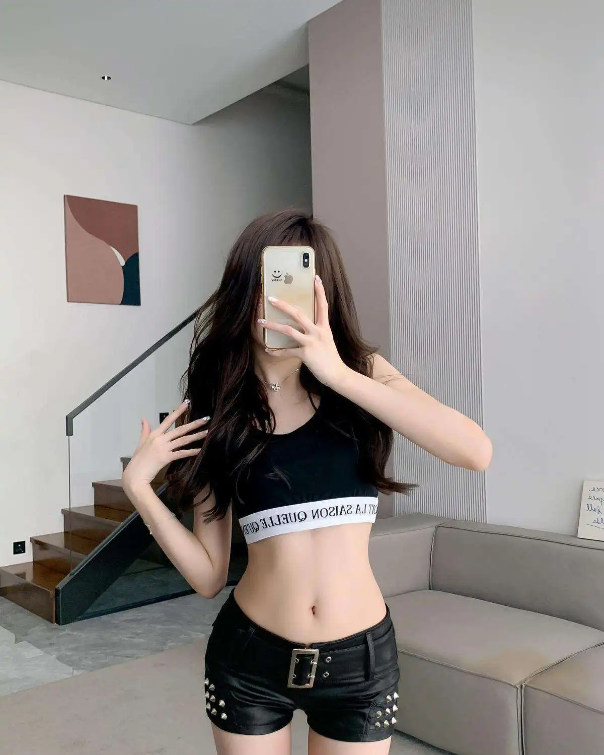 2026 New Hot Girl Y2k Shorts Nightclub Sexy Rivet Low Waist Hip PU Leather Super Shorts Women
