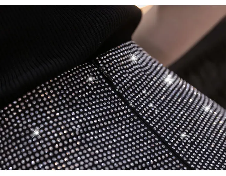 Black Rhinestone Shorts Women Chic Sexy Shiny Full Diamonds Female Stretch High Waist Glittering Bling Were Thin Hip Hot Pants