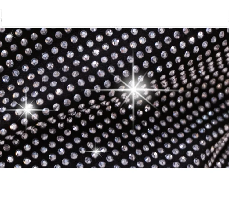 Black Rhinestone Shorts Women Chic Sexy Shiny Full Diamonds Female Stretch High Waist Glittering Bling Were Thin Hip Hot Pants