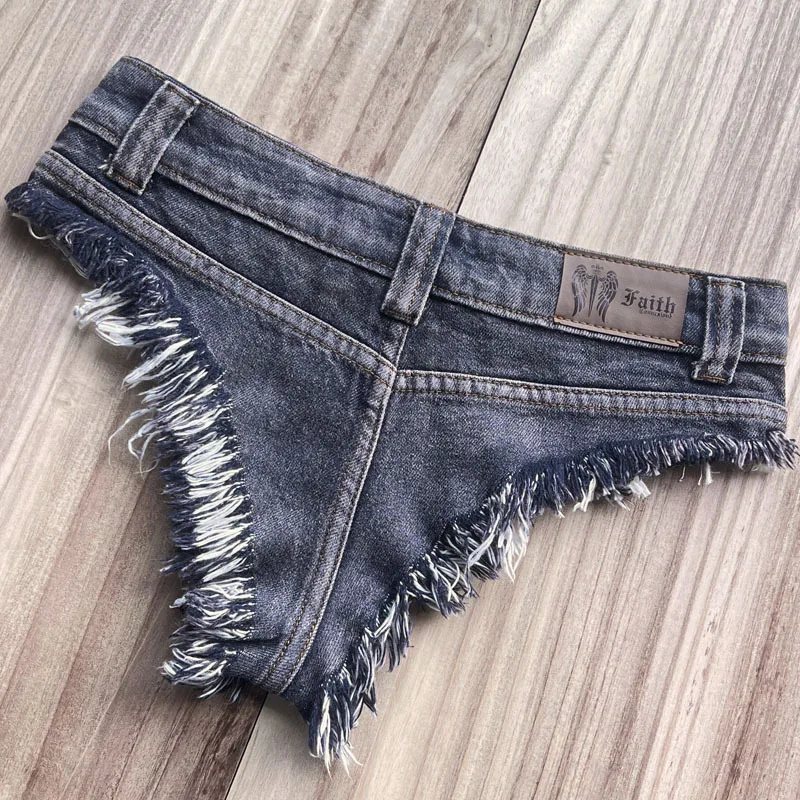 Y2k Denim Skinny Jean Shorts Women Nightclub Sexy Hole Low Waist Super Shorts Hot Pants European and American