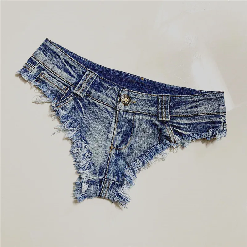 Y2k Denim Skinny Jean Shorts Women Nightclub Sexy Hole Low Waist Super Shorts Hot Pants European and American