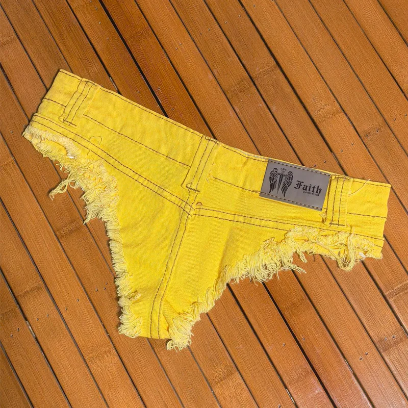 Y2k Denim Skinny Jean Shorts Women Nightclub Sexy Hole Low Waist Super Shorts Hot Pants European and American