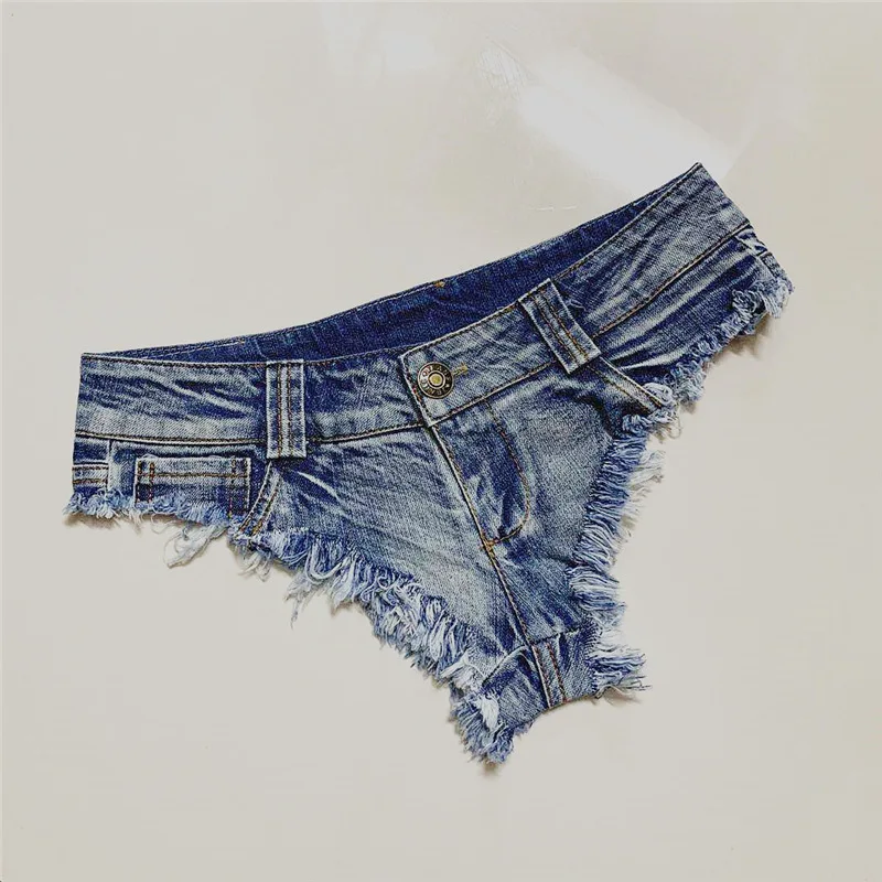 Y2k Denim Skinny Jean Shorts Women Nightclub Sexy Hole Low Waist Super Shorts Hot Pants European and American