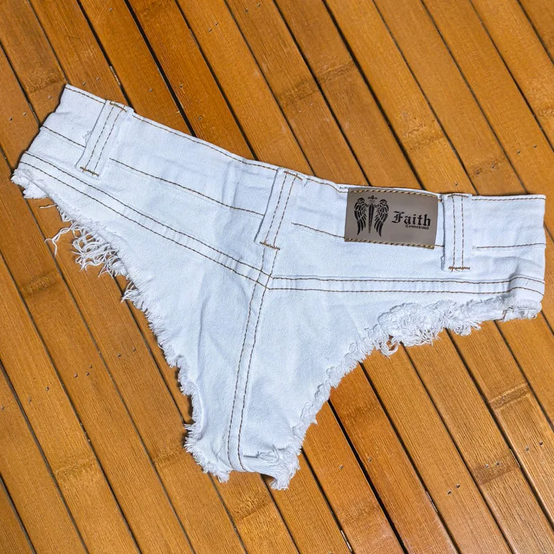 Y2k Denim Skinny Jean Shorts Women Nightclub Sexy Hole Low Waist Super Shorts Hot Pants European and American