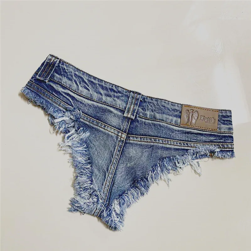 Y2k Denim Skinny Jean Shorts Women Nightclub Sexy Hole Low Waist Super Shorts Hot Pants European and American