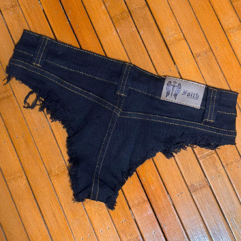 Y2k Denim Skinny Jean Shorts Women Nightclub Sexy Hole Low Waist Super Shorts Hot Pants European and American