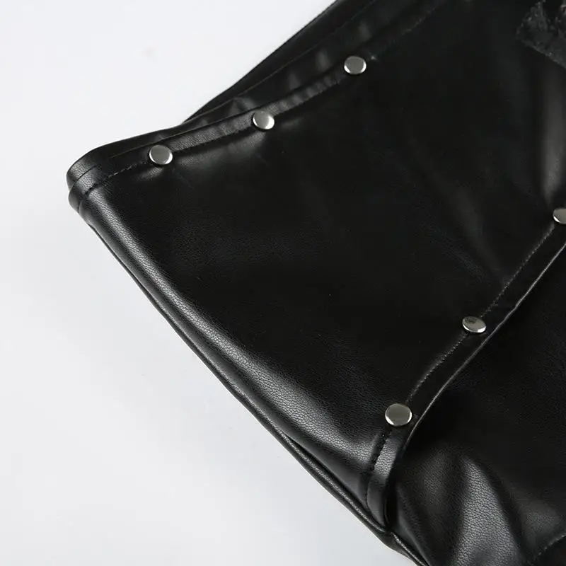 Sexy Rivet Buckle Belt Low Waist Leather Shorts for Women Y2k Spice Girl Punk Style Shorts Autumn New 2026