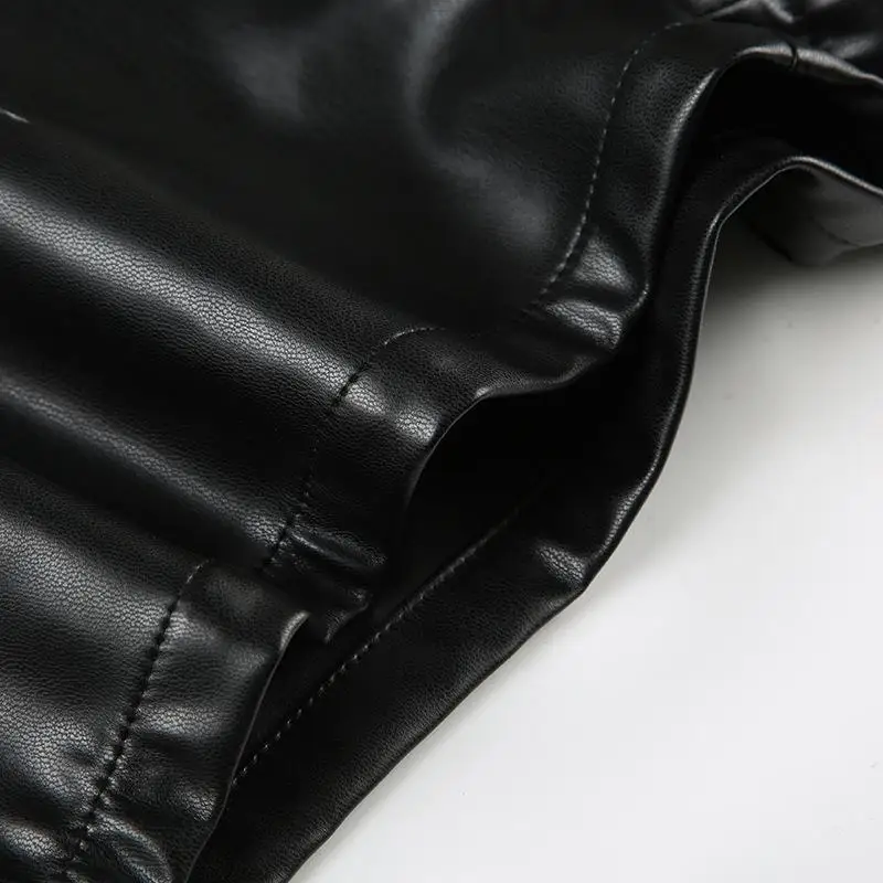 Sexy Rivet Buckle Belt Low Waist Leather Shorts for Women Y2k Spice Girl Punk Style Shorts Autumn New 2026