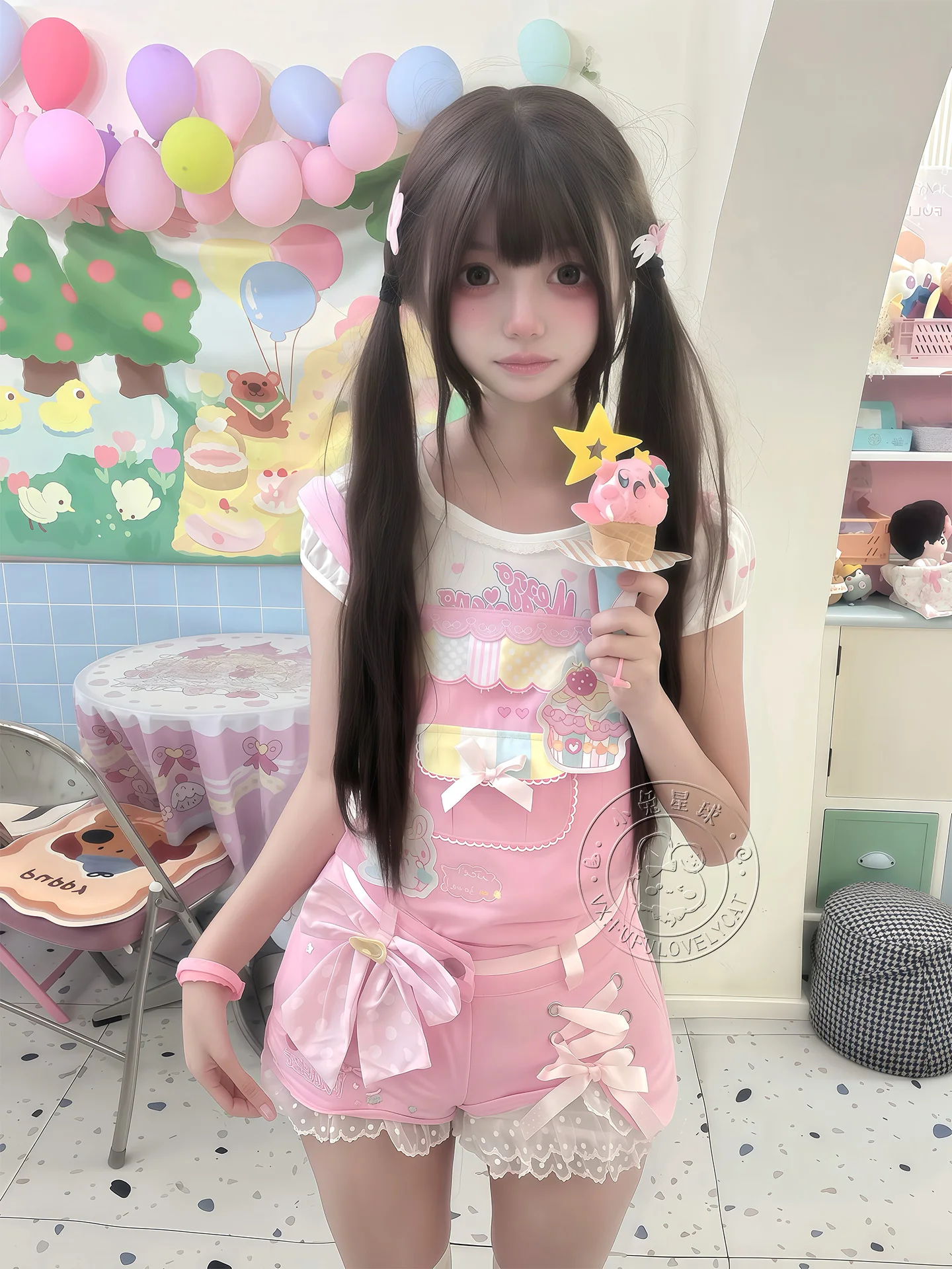 Japanese Soft Girls Kawaii Pink Strap Shorts Detachable Summer New Girl's Cute Bow Lace Embroidery Shorts Daughter's Clothing
