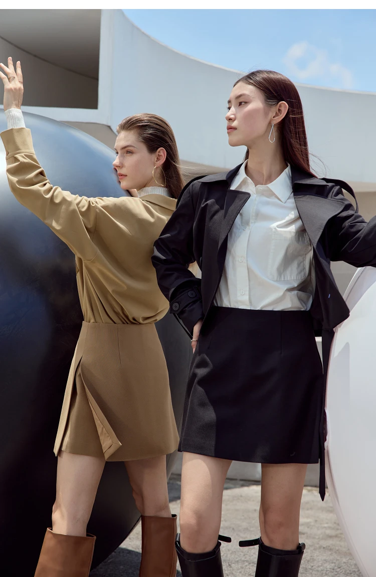 AMII Minimalist Casual Shorts Skirts Women High Waist 2026 Summer Fashion Office Lady Commuter A-Line Mini Skirt 12343035