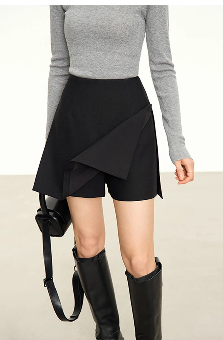 AMII Minimalist Casual Shorts Skirts Women High Waist 2026 Summer Fashion Office Lady Commuter A-Line Mini Skirt 12343035