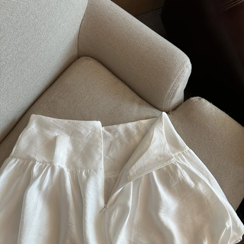 MEXZT Streetwear Belt Shorts Women Fashion Black High Waist Bud Shorts Summer Korean White Casual Design A Line Short Pants New