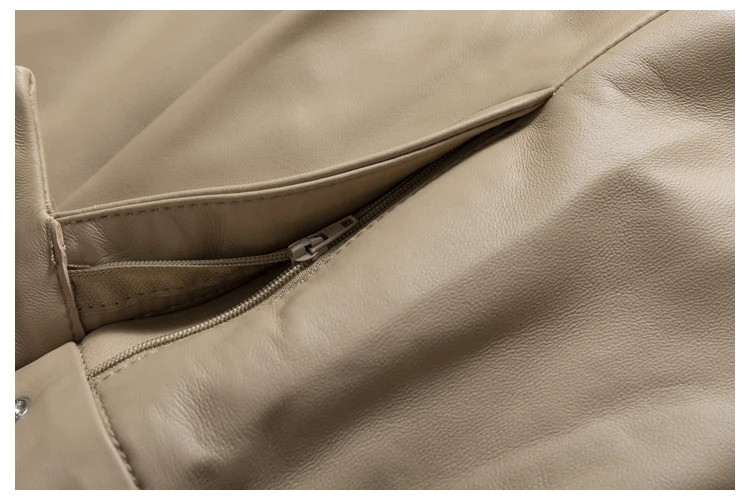 Classic Simple Imported Lambskin Shorts For Women Femme Elastic Waist Wide Leg Pocket Bermuda Leather Pants Mujer Slim Trousers
