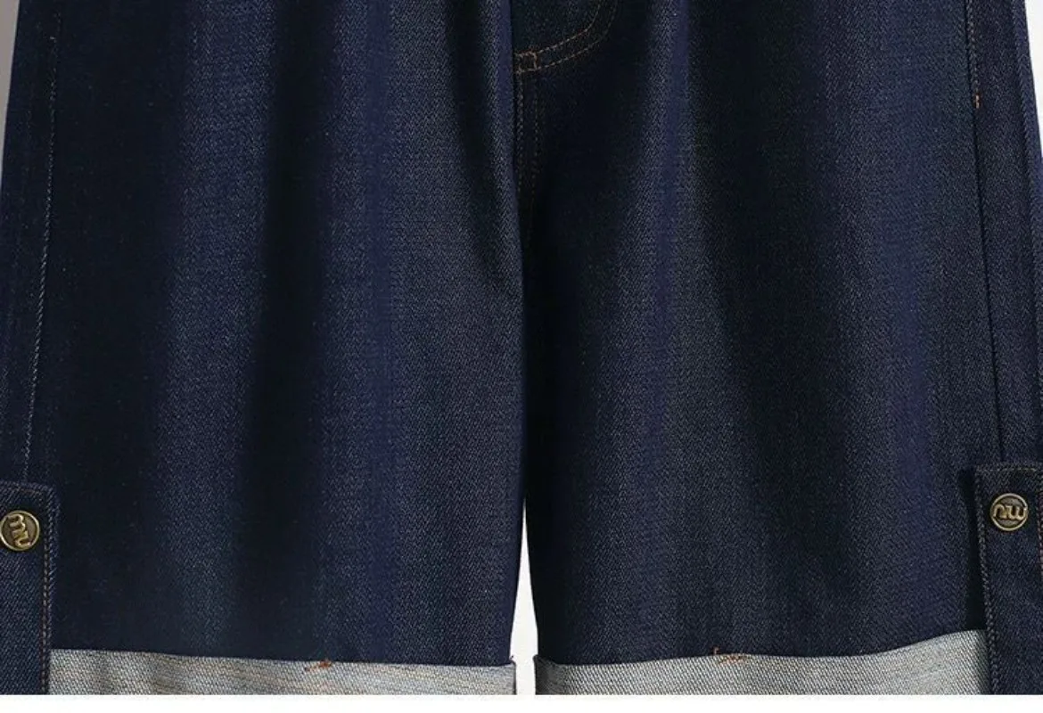 Women Denim Shorts 2026 New Summer Elastic High Waisted Jeans Ice Silk Wide-leg Pants Ladies Loose Solid Cowboy Shorts Size 5XL