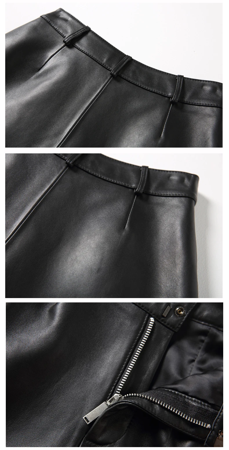 2026 Winter Women European/American Fashion Genuine Leather Shorts Real Lambskin High Waist Flanging Wide Leg Trousers Boots
