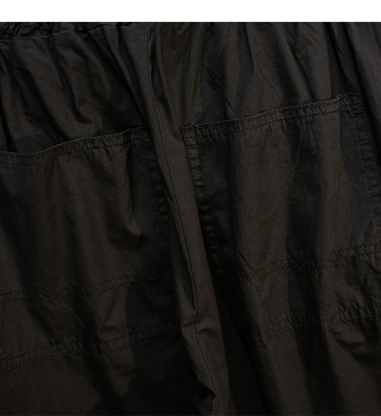 Retro Black Leisure Comfortable Shorts Women Summer New Green Elastic High Waist Loose Wide Leg Ankle-length Pants Oversized New