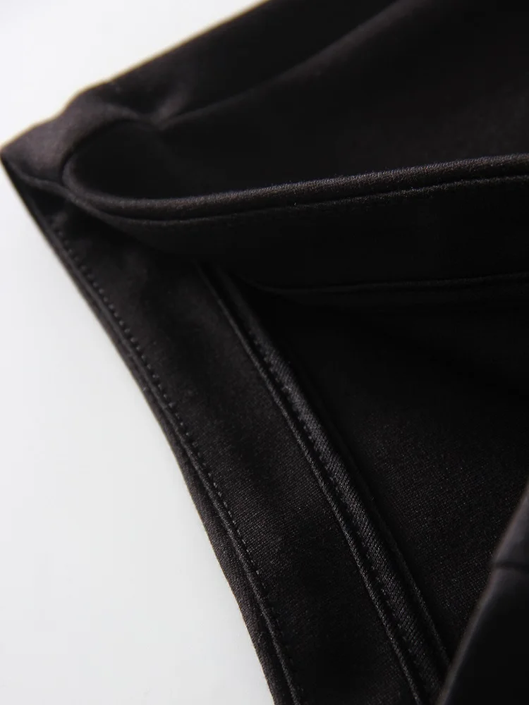 Streamgirl Black Micro Shorts For Women High Waist Invisible Zipper Elastic Mini Shorts For Women Casual Women's Summer Shorts