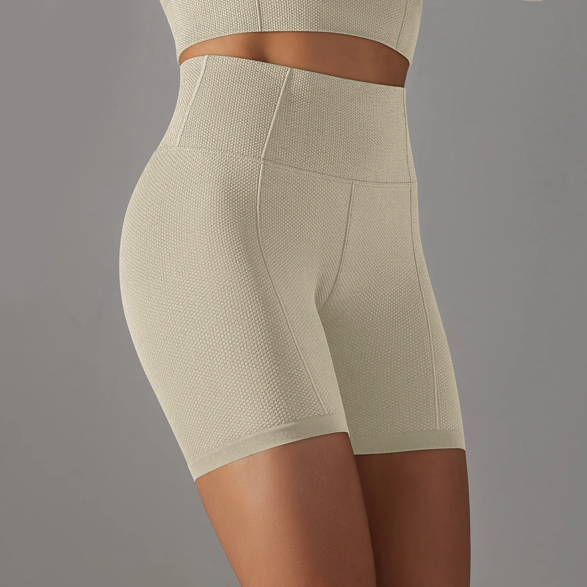 Seamless Yoga Shorts Checkered Pattern Breathable Fitness Shorts Gym Scrunch Butt Leggings Shorts Workout Sports Push Up Shorts