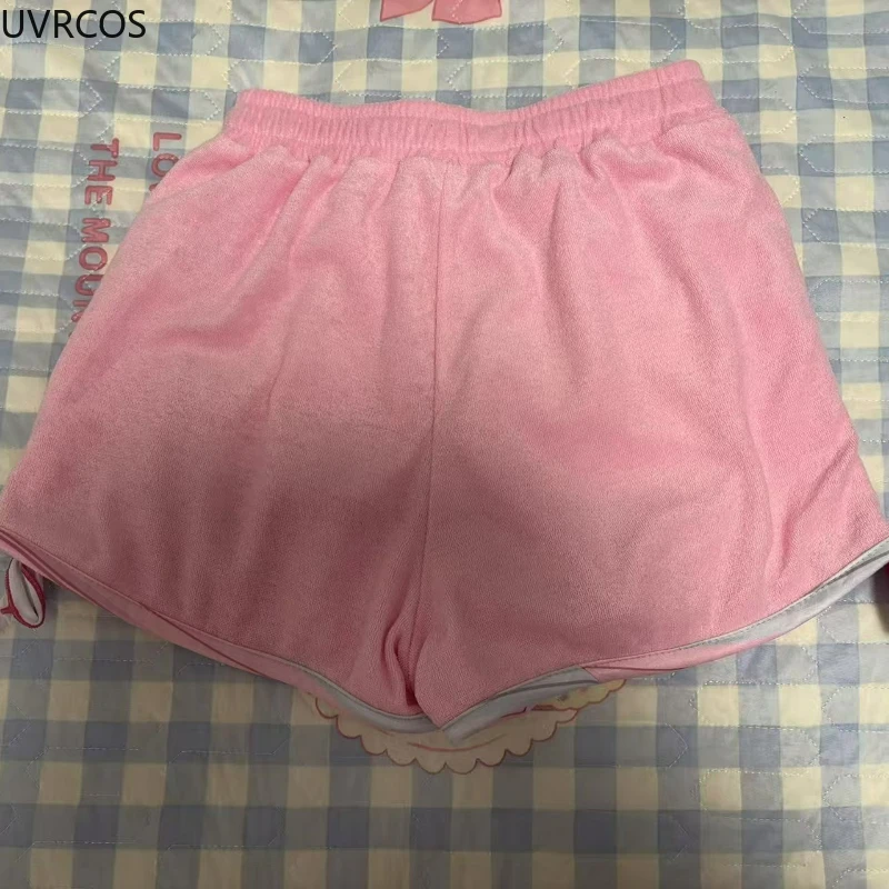 Japan Summer Sweet Lolita Shorts Women Kawaii Cartoon Bunny Elastic Waist Wide Leg Pants Casual Loose Pantalones Cortos De Mujer