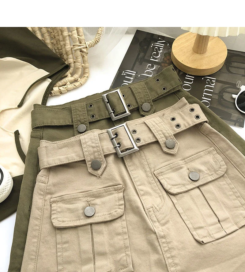 2026 Summer Safari Style Women Denim Pantskirt High-waist Short Slim A-line Jean Skirts Lady Anti-expose Lining Wide-leg Shorts