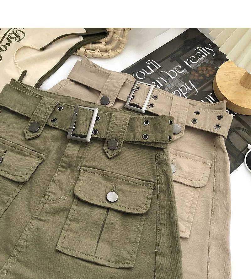 2026 Summer Safari Style Women Denim Pantskirt High-waist Short Slim A-line Jean Skirts Lady Anti-expose Lining Wide-leg Shorts