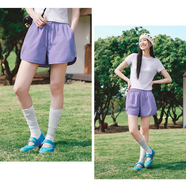 Semir Women Pants Casual Cool Feeling Color Block Loose Moisture Wicking Quick Dry 2026 Summer Outdoor Sports Style Top