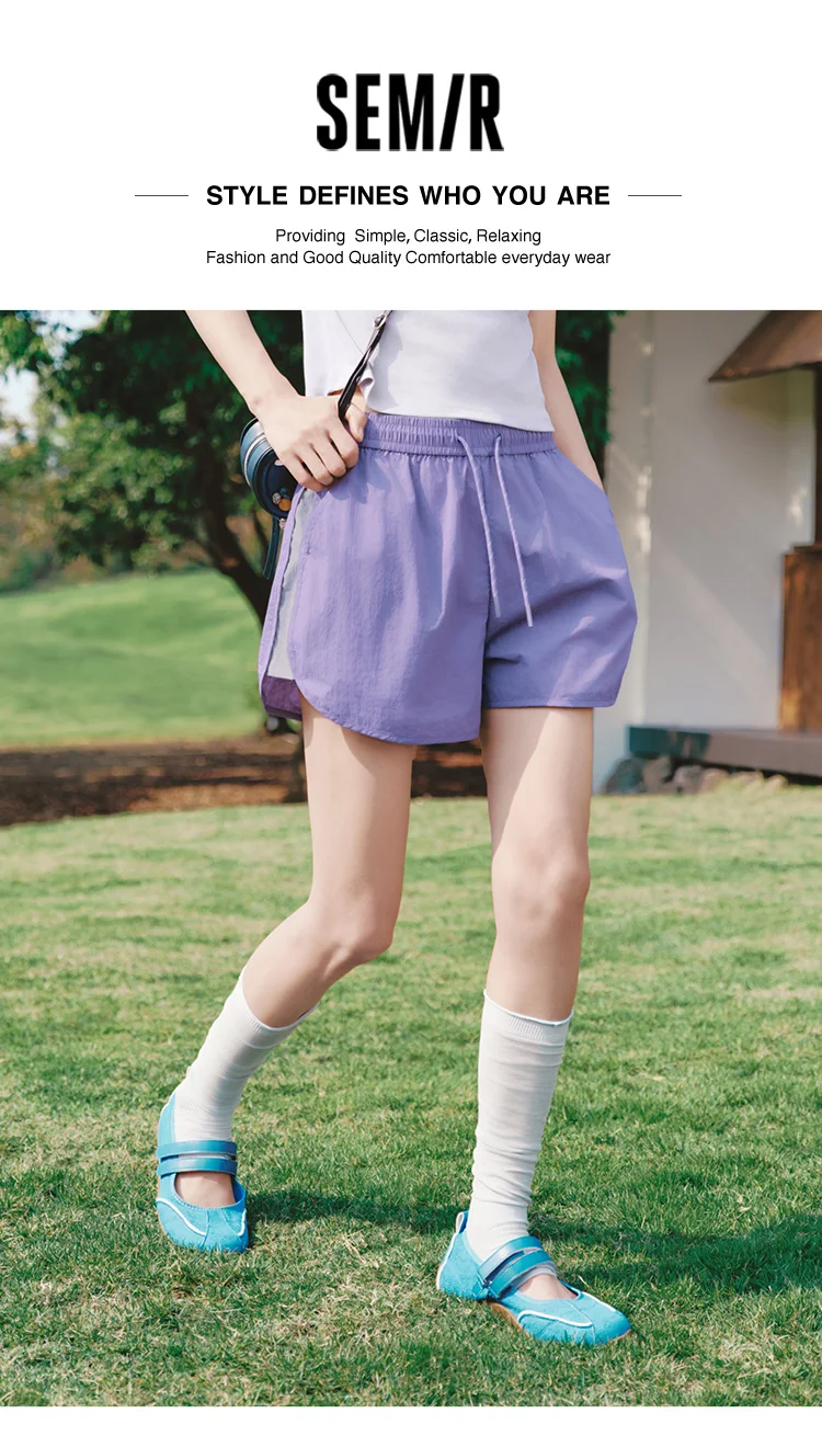 Semir Women Pants Casual Cool Feeling Color Block Loose Moisture Wicking Quick Dry 2026 Summer Outdoor Sports Style Top