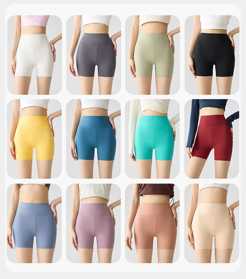 BIVIGAOS Summer Multicolor High Waist Sharkskin Mini Shorts Women Sexy Tight Casual Hot Shorts Thin Sport Fitness Biker Shorts