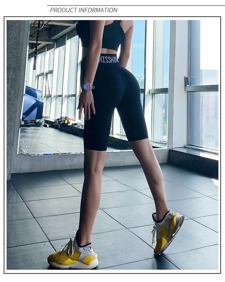 BIVIGAOS Summer High Waist Sport Shorts Women Quick-Drying Elastic Running Fitness Knee Length Biker Shorts Sexy Workout Shorts