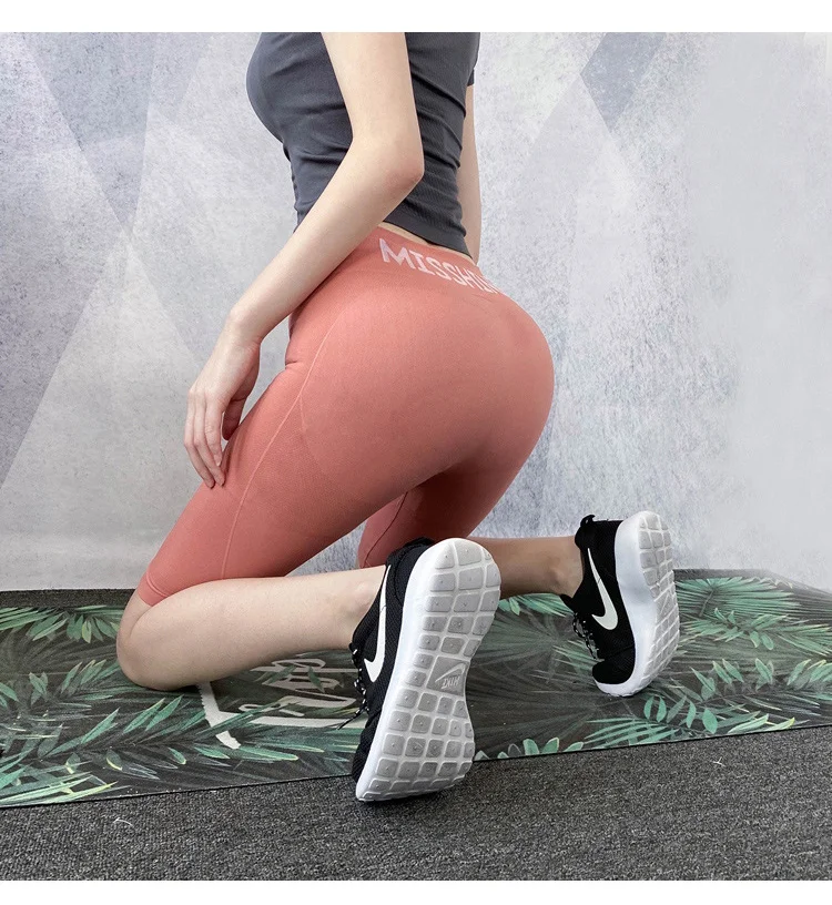 BIVIGAOS Summer High Waist Sport Shorts Women Quick-Drying Elastic Running Fitness Knee Length Biker Shorts Sexy Workout Shorts