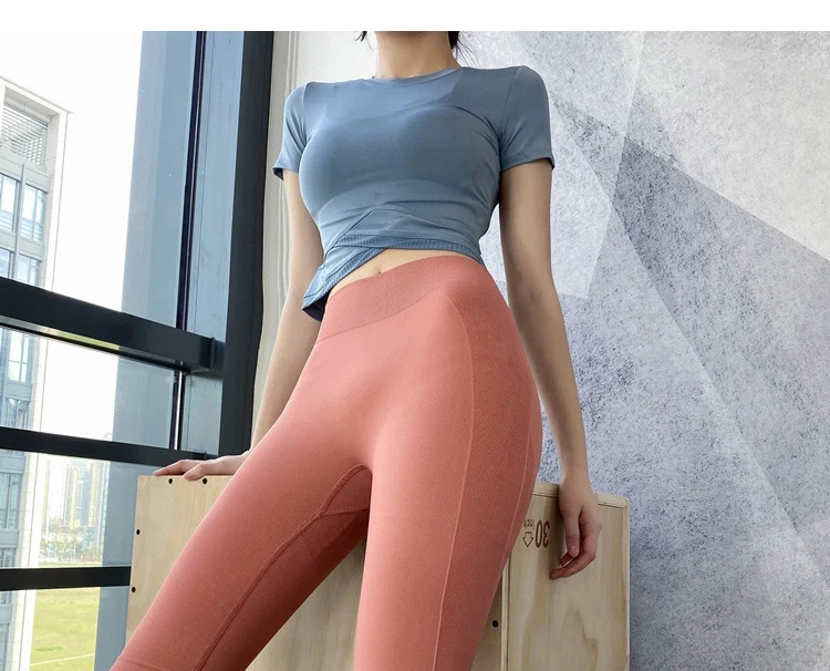 BIVIGAOS Summer High Waist Sport Shorts Women Quick-Drying Elastic Running Fitness Knee Length Biker Shorts Sexy Workout Shorts