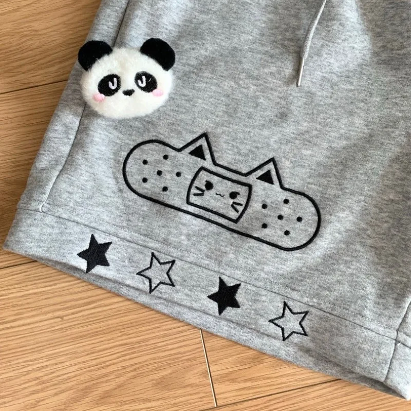 Casual Cat Print Shorts for Women Streetwear Fashion Short Mujer 2025 New Bottoms Summer Y2k Pants Pantalones Cortos De Mujer