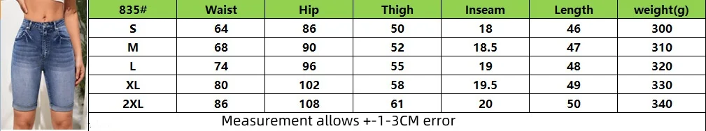 2024 Summer New High Waist Ripped Denim Shorts For Women Fashion Stretch Skinny Knee Length Jeans Shorts Casual Female Clothing