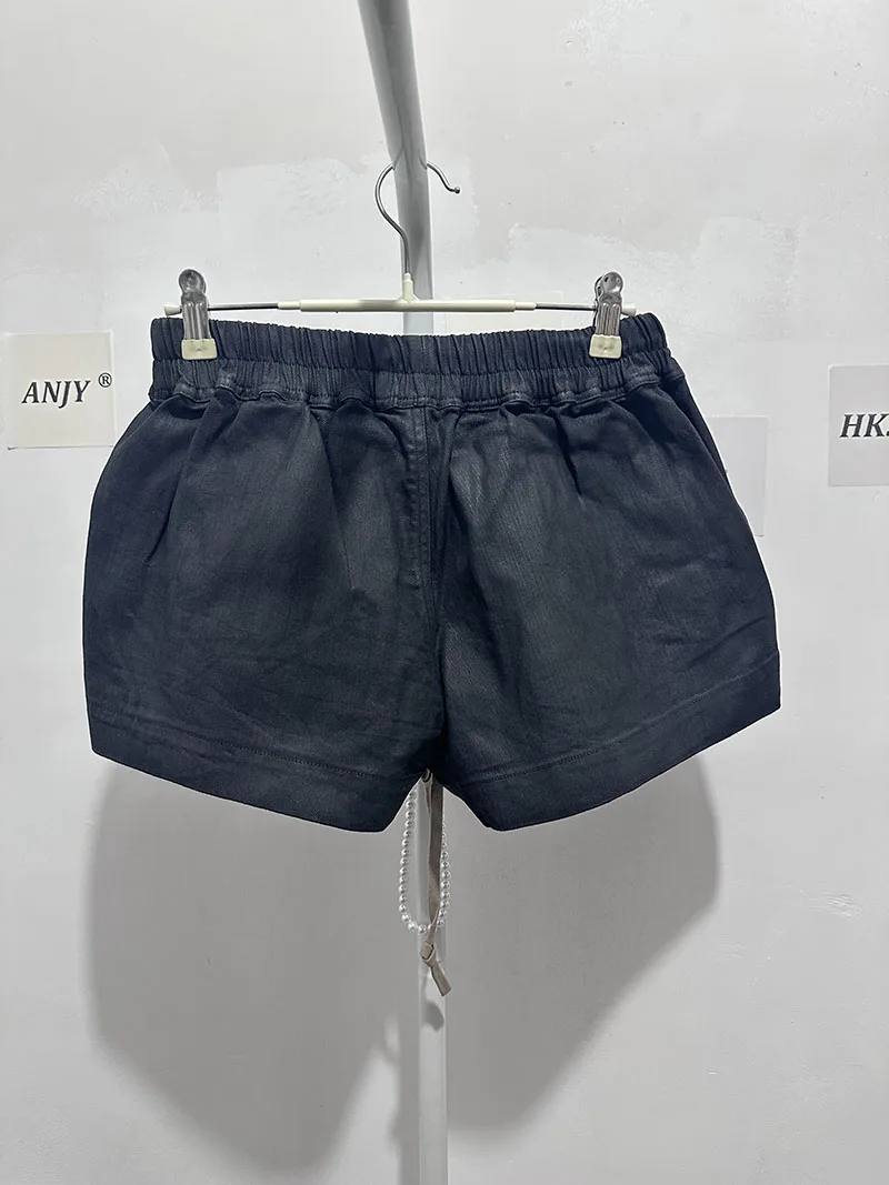 HKSH Summer New Women Casual Shorts Elastic Waist Drawstring Patchwork Slimming Versatile Dark Techwear Punk Stylish Ins HK11398
