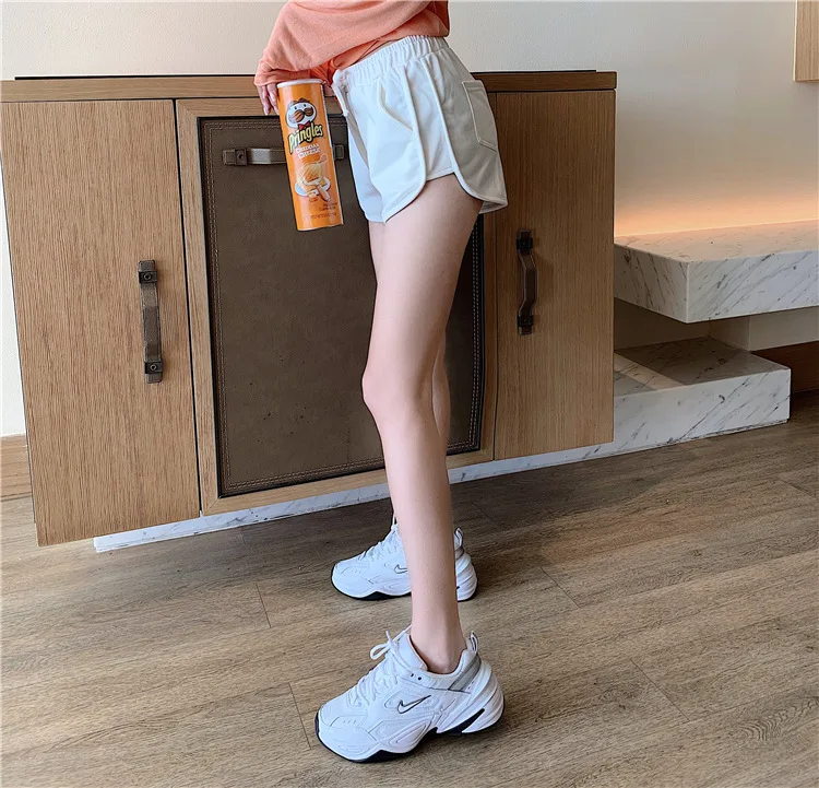 Cotton Casual Shorts Women High-Waisted Shorts Cycling Running Sports Hot Pants Straight-Leg Loose Pants Gym Yoga Hot Pants