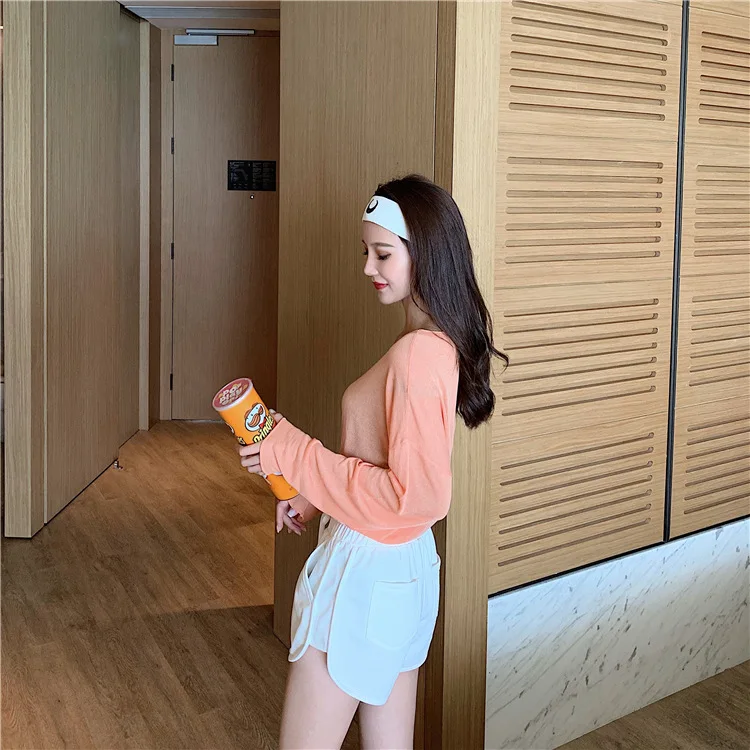 Cotton Casual Shorts Women High-Waisted Shorts Cycling Running Sports Hot Pants Straight-Leg Loose Pants Gym Yoga Hot Pants