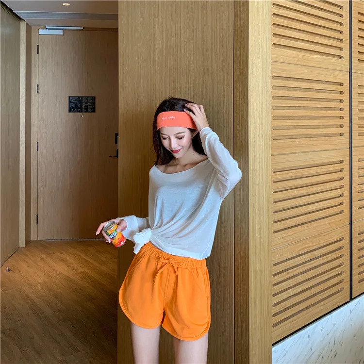 Cotton Casual Shorts Women High-Waisted Shorts Cycling Running Sports Hot Pants Straight-Leg Loose Pants Gym Yoga Hot Pants